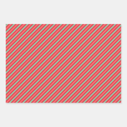 Retro-kerststrepen, pokadots, renrendier inpakpapier vel (Voorkant 2)