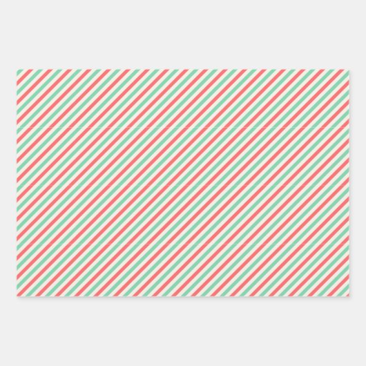 Retro-kerststrepen, pokadots, renrendier inpakpapier vel (Voorkant 2)