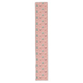 Retro Kersttafel Funky Pastel Kerststijl Lange Tafelloper (Voorkant)
