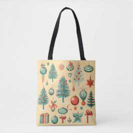 Retro Kersttas Tote Bag