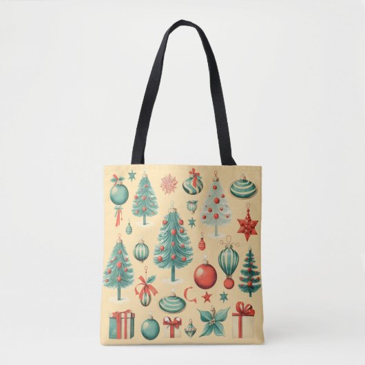 Retro Kersttas Tote Bag (Voorkant)