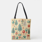 Retro Kersttas Tote Bag (Achterkant)