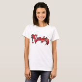 Retro kersttekst, aughty in Red Letters T-shirt (Voorkant volledig)