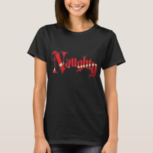Retro Kersttekst, Stout in Rode Letters T-shirt