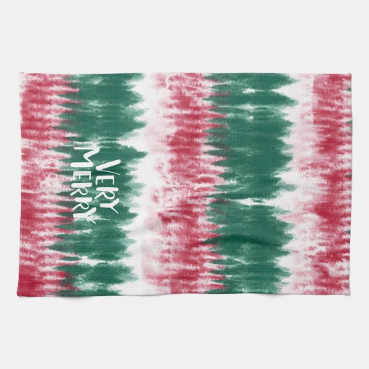 Retro kersttie Dye | Funky Festive Theedoek (Horizontaal)