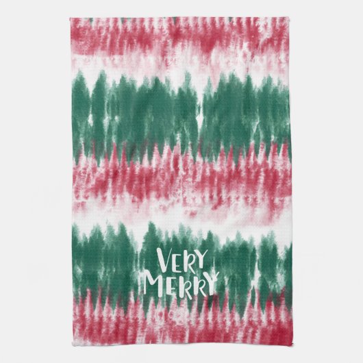 Retro kersttie Dye | Funky Festive Theedoek (Verticaal)