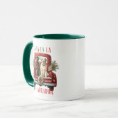 Retro Kersttruck Labrador Hondenkoffie Mok (Voorkant links)