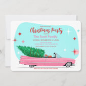 Retro Kerstvakantie auto Kaart (Voorkant)