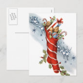 retro kerstvakantie briefkaart (Voorkant / Achterkant)