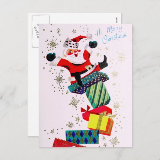  retro kerstvakantie briefkaart (Voorkant / Achterkant)