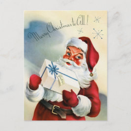 retro kerstvakantie briefkaart