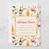 Retro Kerstvakantie Cocktail Party Kaart (Voorkant)