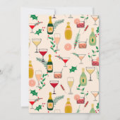Retro Kerstvakantie Cocktail Party Kaart (Achterkant)