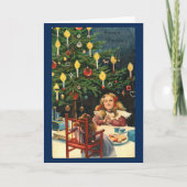  retro kerstvakantie gepersonaliseerd kaart (Voorkant)