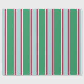 Retro Kerstvakantie Groen Rood Inpakpapier (Vlak)