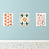 Retro Kerstvakantie lichten Bomen Roze Muurkunst Sets (Houten vloer)