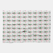 Retro Kerstvakantie Notenkraker Ornamenten Theedoek (Horizontaal)