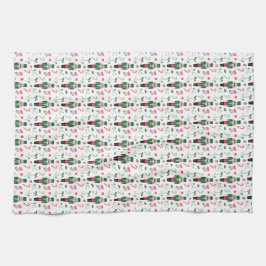 Retro Kerstvakantie Notenkraker Ornamenten Theedoek