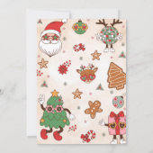 Retro Kerstvakantie Verjaardagsfeestje Bedankkaart (Achterkant)