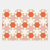 Retro Kerstverlichting Boom Ornamenten Vakantie Inpakpapier Vel (Voorkant 3)