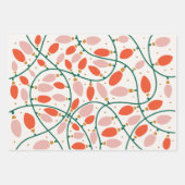 Retro Kerstverlichting Boom Ornamenten Vakantie Inpakpapier Vel (Voorkant)