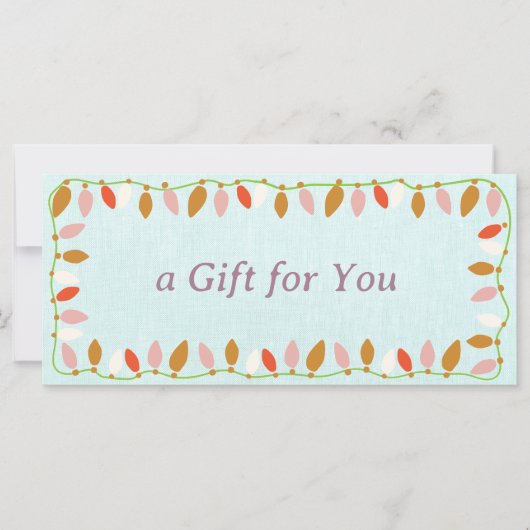 Retro Kerstverlichting Cadeaubon (Voorkant)