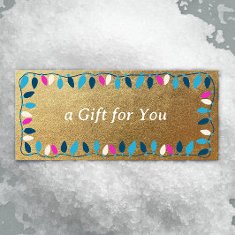 Retro Kerstverlichting Gouden Cadeaubon