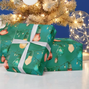 Retro Kerstverlichting Leuk Cadeaupapier Kerstmis