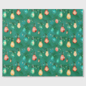 Retro Kerstverlichting Leuk Cadeaupapier Kerstmis (Vlak)
