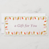 Retro Kerstverlichting Vakantie Cadeaubon (Voorkant)