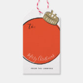 Retro kerstversiering cadeaulabel (Voorkant)