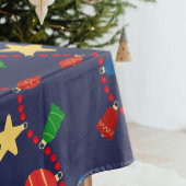 Retro Kerstversiering en Garland Navy Tafelkleed