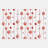 Retro Kerstversiering en Kralen Inpakpapier Vel (Voorkant 2)