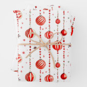 Retro Kerstversiering en Kralen Inpakpapier Vel (In situ)