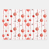 Retro Kerstversiering en Kralen Inpakpapier Vel (Voorkant)