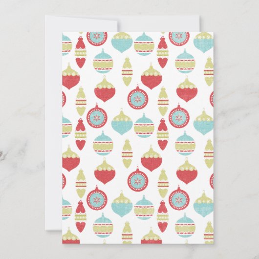 Retro kerstversiering kaart (Achterkant)