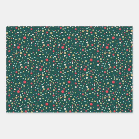 Retro Kerstversiering Midcentury Moderne kleuren Inpakpapier Vel (Voorkant 3)