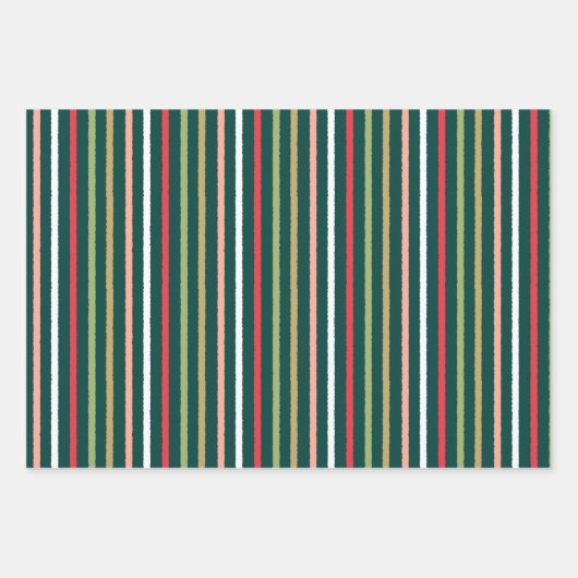 Retro Kerstversiering Midcentury Moderne kleuren Inpakpapier Vel (Voorkant 2)