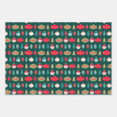 Retro Kerstversiering Midcentury Moderne kleuren Inpakpapier Vel (Voorkant)