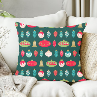 Retro Kerstversiering Midcentury Moderne kleuren Kussen