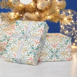 Retro Kerstversiering Midden Jaren Vijftig Kerstfe Cadeaupapier