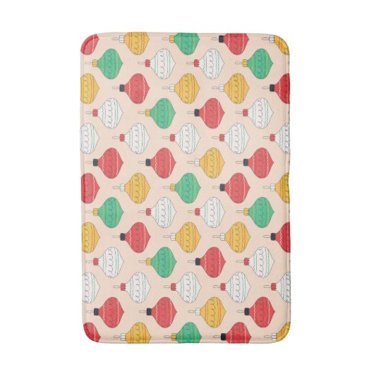 Retro Kerstversiering Patroon Badmat (Voorkant Verticaal)