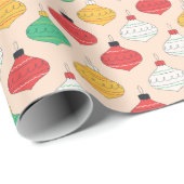 Retro Kerstversiering Patroon Cadeaupapier (Rol Hoek)