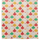 Retro Kerstversiering Patroon Douchegordijn (Voorkant)