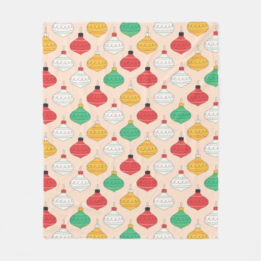 Retro Kerstversiering Patroon Fleece Deken (Voorkant)