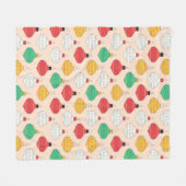 Retro Kerstversiering Patroon Fleece Deken (Voorkant (Horizontaal))