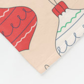 Retro Kerstversiering Patroon Fleece Deken (Hoek)