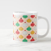 Retro Kerstversiering Patroon Grote Koffiekop (Rechts)