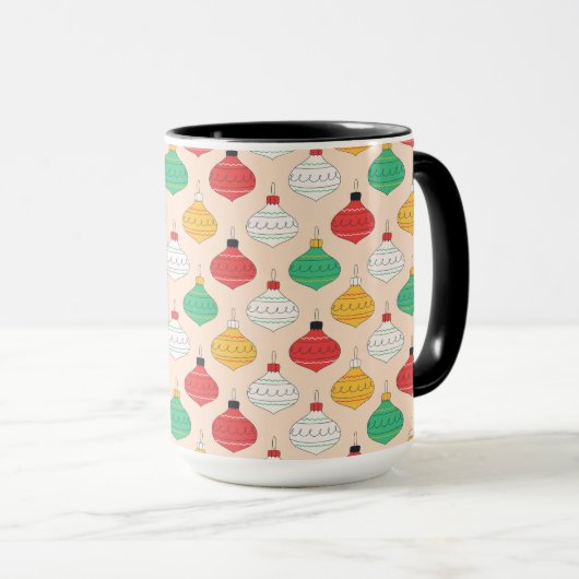 Retro Kerstversiering Patroon Mok (Voorkant rechts)