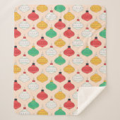 Retro Kerstversiering Patroon Sherpa Deken (Voorkant)